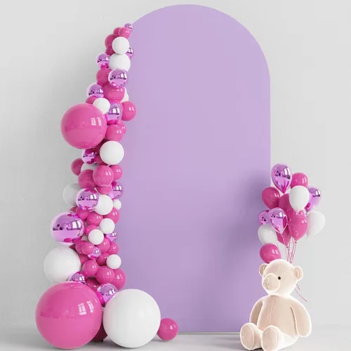 Miniatura 7 de Wokceer Funda para Arco de Boda de 6.6 Pies de Spandex Ajustada Cubiertas para Soporte de Arco de Boda Parte Superior Redonda Chiara Funda de Telón