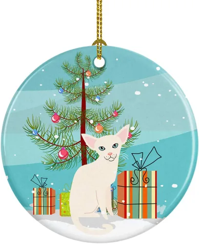 Miniatura 22 de Caroline's Treasures Árbol de Navidad de gato asiático, adorno de cerámica para colgar en el árbol de Navidad, decoración para el hogar, Navidad