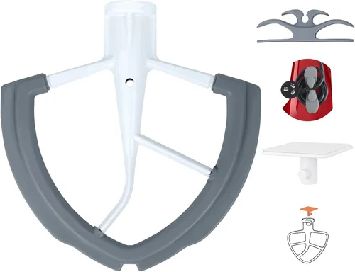 Miniatura 8 de Varilla Flex Edge para batidora KitchenAid con cabezal inclinable de 4.5-5 cuartos, pala plana con bordes de silicona flexible que sirve como