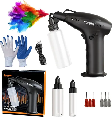 Lionbow Pistola pulverizadora de pintura eléctrica de mano, pistola de pintura eléctrica de alta potencia, portátil, inalámbrica, pistola de pintura