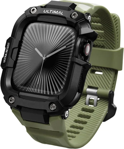 Miniatura 15 de ULTIMAL - Correa resistente con estuche para Apple Watch Ultra 3/2/1 (49 mm) y SE 3/2/1 y Series 11 10 9 8 7 6 5 4 (46 mm/45 mm/44 mm), correa Negro