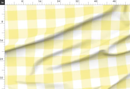 Miniatura 2 de Spoonflower Tela – Grande amarillo cuadros de cuadros de azúcar frescos impresos en tela de gasa cuarto gordo – costura moda vestidos decoración