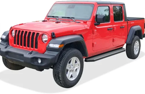 Miniatura 6 de HD Ridez Estribo de estilo plano de 6 pulgadas, color negro, compatible con Jeep Gladiator 2020-2026 Crew Cab (barras laterales laterales)