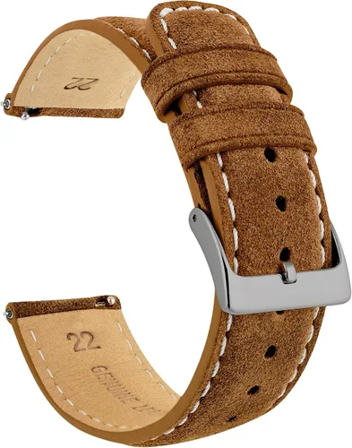 BARTON - Correas de reloj de cuero de gamuza liberación rápida Elige el color y el tamaño de la correa 0.709in, 0.748in, 0.787in, 0.827in,