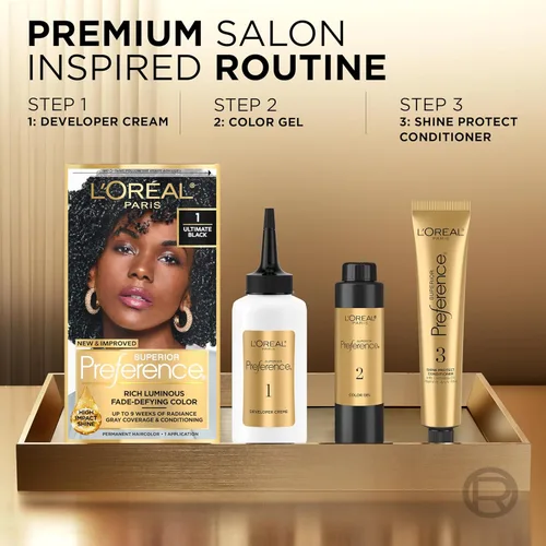 Miniatura 4 de L'Oreal Paris Superior Preference - Tinte permanente luminoso que desafía la decoloración, tinte para el cabello hasta 9 semanas de resplandor, 5C