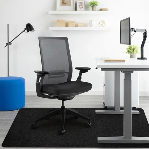 Miniatura 11 de Tapete negro para silla de oficina, tapetes duraderos para sillas de escritorio para suelos de madera dura y azulejos, debajo de las sillas
