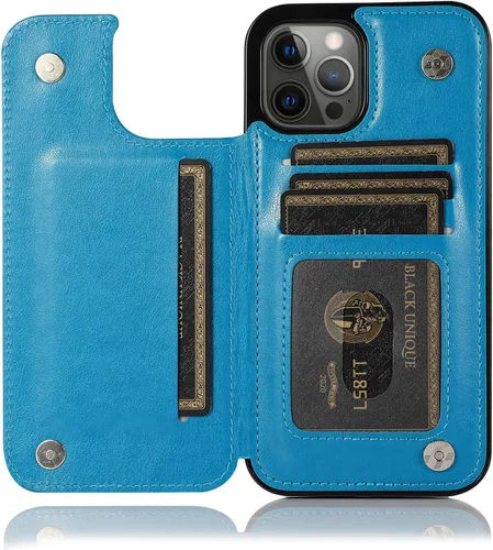 Miniatura 4 de Funda compatible con iPhone 15 Pro Max de 6.7 pulgadas con protector de pantalla de vidrio templado y tarjetero con soporte para tarjetero, funda