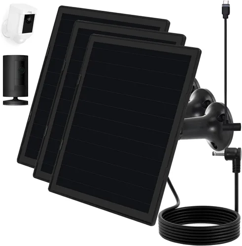 Miniatura 8 de Cargador de panel solar para cámara Ring, compatible con batería de cámara Ring Stick Up, batería de Ring Spotlight Plus/Pro, resistente al agua