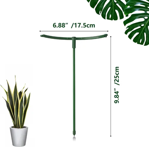 Miniatura 2 de Paquete de 12 estacas de soporte para plantas semicirculares, soporte apilable de 3 niveles para flores de jardín, estacas para plantas