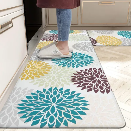 Miniatura 36 de HEBE Tapete de cocina acolchado, antifatiga, de 20 x 71 pulgadas, antideslizante, impermeable, ergonómico, cómodo para oficina, fregadero