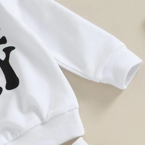 Miniatura 3 de CIYCUIT Conjunto de 3 piezas de sudadera de margaritas + pantalones + diadema, ropa infantil de otoño e invierno