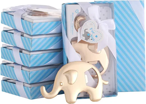 Miniatura 5 de Juego de 24 abrebotellas de elefante, recuerdo de fiesta de baby shower, para invitados, abrebotellas en forma de elefante, regalos de baby shower