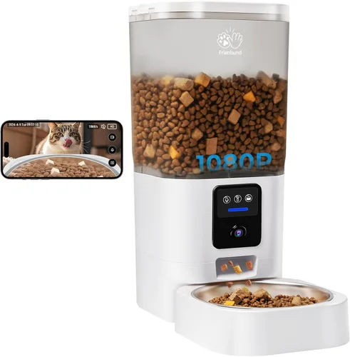 Miniatura 10 de Frienhund Comedero Automático para Gatos 2 Gatos con Alimentación Lenta: Comedero Automático Doble para Perros con WiFi 5G, Dispensador de Comida