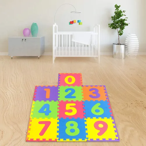 Miniatura 2 de Tapete seguro de números no tóxico, grueso y suave, de 0 a 9, 10 azulejos, aprendizaje temprano de matemáticas, los niños aprenden y juegan