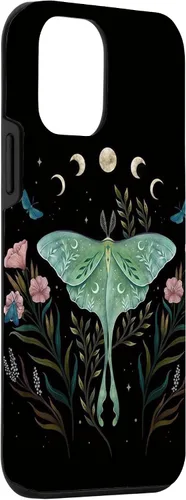 Miniatura 3 de Funda estética Witchy Luna Moth Flower Floral Moon Phases para iPhone 12 mini