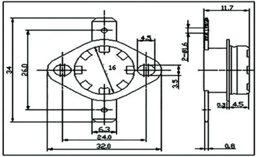 Miniatura 5 de Paquete de 5 interruptores de control térmico KSD301 de 40 grados centígrados termostato 250 V 10 A normalmente cerrado NC termostato interruptor