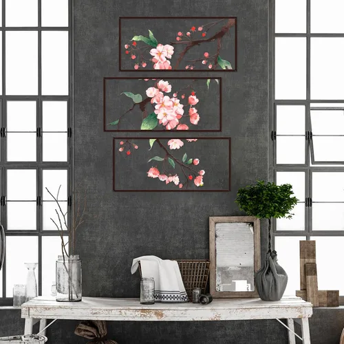 Miniatura 8 de Resama 3 piezas de arte de pared de metal, flores colgantes de flores, escultura de pared de metal rústico 2D para sala de estar, dormitorio