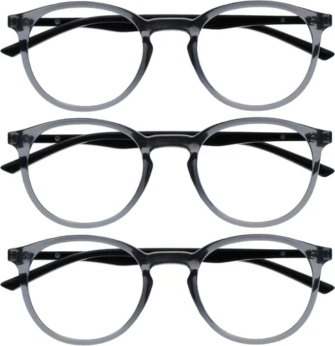 Miniatura 11 de OPULIZE MET - Lentes de lectura con bloqueo de luz azul para mujeres y hombres, marco redondo delgado con bisagras de resorte, resistentes a los 1