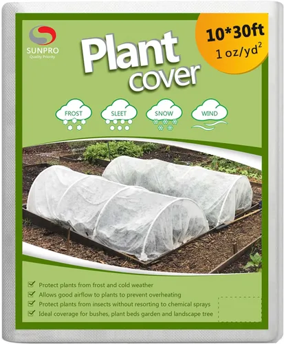 SUNPRO Cubiertas para plantas, protección contra congelación, 10 pies x 30 pies, 1.0 oz/yd², cubierta flotante reutilizable para filas, mantas de