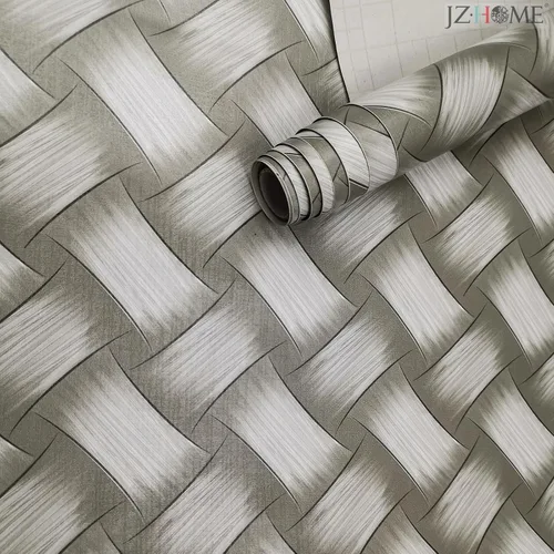 Miniatura 7 de Papel tapiz autoadhesivo con textura de tejido, 17.7 pulgadas x 9.8 pies, papel de contacto autoadhesivo gris, forro de estante extraíble, rollo