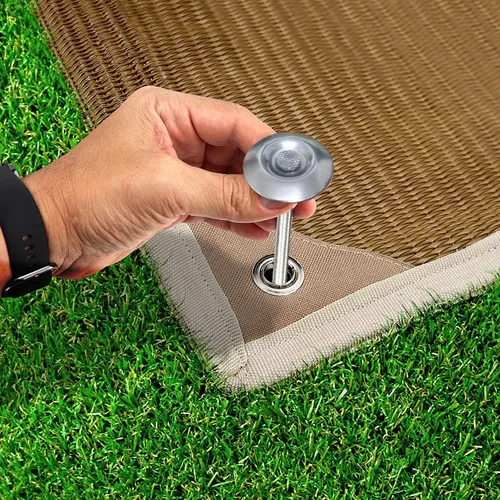 Miniatura 2 de 6 estacas para alfombras de exterior de 8 pulgadas, acero inoxidable 304, anclajes galvanizados resistentes para asegurar alfombras, tiendas