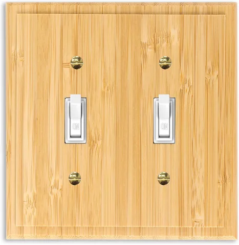 Miniatura 9 de Cubiertas de salida de madera maciza, placa de interruptor de luz de 4.8 x 3.14 pulgadas, placas de interruptor de bambú y cubiertas de Placa