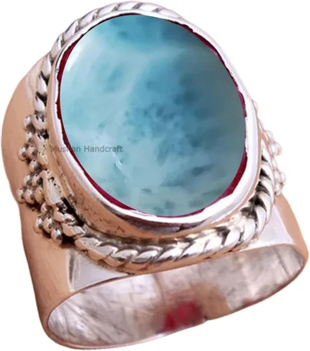 Miniatura 12 de Anillo de plata de ley 925 con piedras preciosas ovaladas auténticas, hecho a mano, hermoso regalo de Navidad para ella