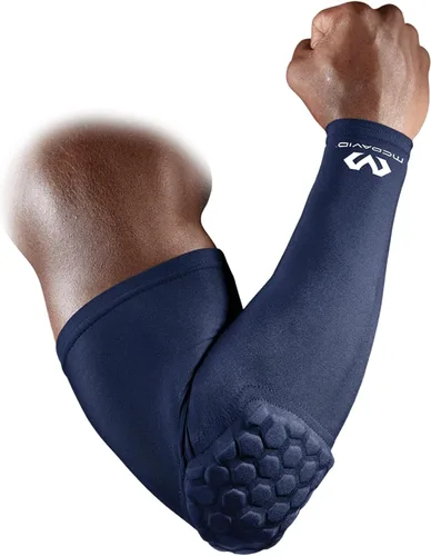 Miniatura 8 de McDavid HEX Shooter Arm Sleeve Single Padded Compression Sleeve Basketball Football Sports Protection Blanco