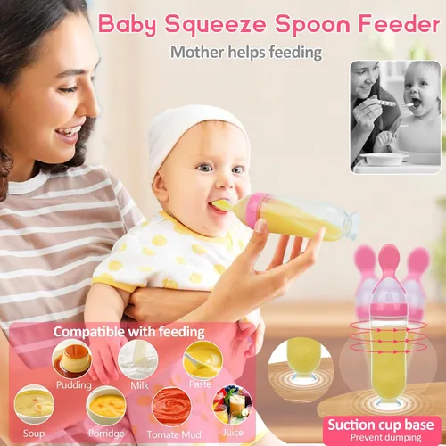 Miniatura 4 de Chupete Alimentador de Frutas para Bebé - Paquete de 6 2 Chupetes Alimentadores de Comida para Bebés y 2 Cucharas Dispensadoras de Comida
