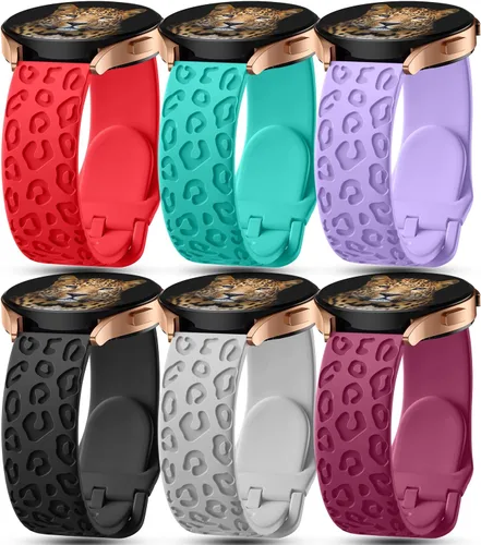 Miniatura 8 de Paquete de 6 correas grabadas compatibles con Samsung Galaxy Watch 5 Band/Galaxy Watch 4 Bands/Galaxy Watch 3 Bands/Active 2 Watch Bands, correa