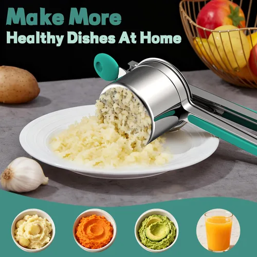 Miniatura 5 de Ricer de papas grande de 15 oz para puré de papas, resistente 18/8 de acero inoxidable para alimentos para bebés y máquina de spaetzle, herramienta