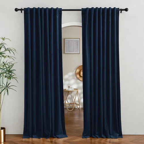 Miniatura 26 de RYB HOME - Cortinas de terciopelo beige, cortinas decorativas resistentes con pestaña trasera, cubierta de privacidad para oscurecer habitación