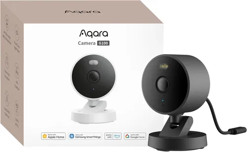 Aqara G100, cámara de seguridad para interiores y exteriores 2K, video seguro HomeKit, audio de 2 vías, visión nocturna de color y infrarrojos, Negro
