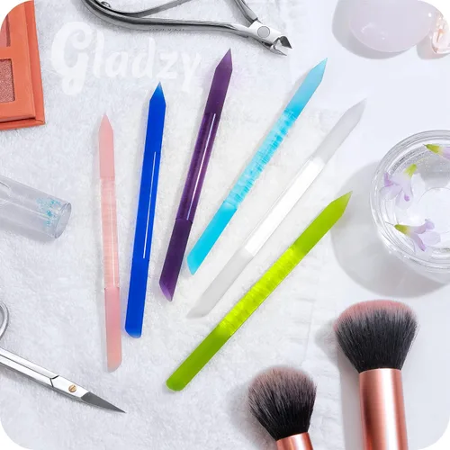 Miniatura 8 de Gladzy - Empujador de cutículas de vidrio, barra de manicura, calidad checa auténtica, removedor de cutículas de precisión profesional, superficie