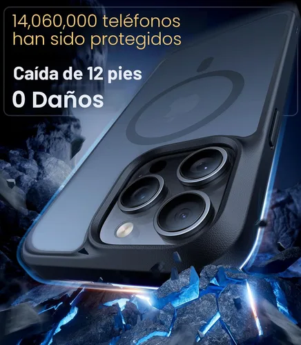 Miniatura 3 de TORRAS Funda ultra magnética para iPhone 15 Pro, [probada en 3 caídas de grado militar] [compatible con MagSafe], a prueba de golpes, translúcida