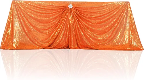 Miniatura 192 de PartyDelight Mantel de lentejuelas redondo de 50 pulgadas, color dorado claro, adorno de mesa para decoración de bodas, fiestas, cumpleaños
