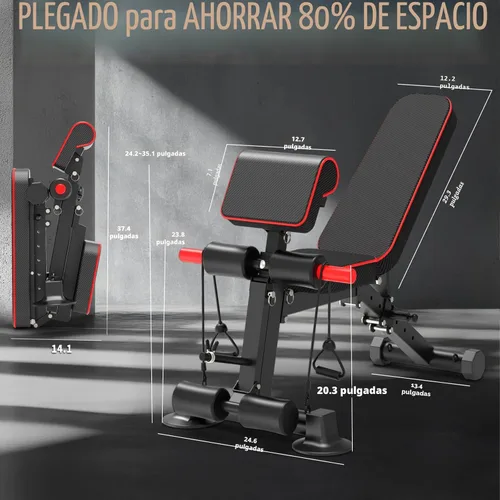 Miniatura 5 de Banco de pesas ajustable - Bancos de entrenamiento utilitarios para ejercicio, diseño de instalación gratuita para equipo portátil de entrenamiento