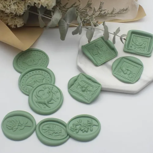 Miniatura 5 de 250 unidades de cuentas de cera de sello oliva verde, cuentas de cera de sello premium de Andotopee para sellos de sello, paquete de repuesto
