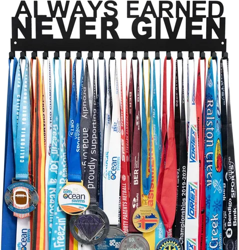 Miniatura 23 de Medal Hanger Display - She Believed She Could She Did - Personalized Medal Holder for Sport Race Runner Sturdy Steel Metal Plaque Over 63 Medals