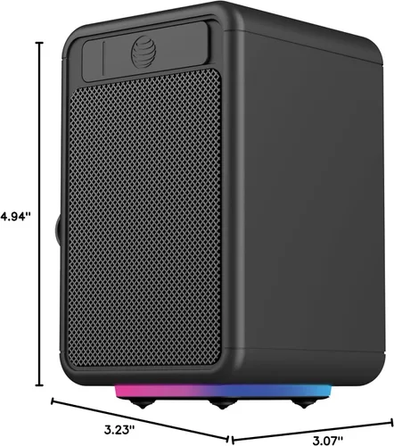 Miniatura 8 de AT&T Essentials - Altavoz Bluetooth retro de 15 W, IPX6 impermeable, Bluetooth 5.3, modos de luz LED, control de graves y agudos, batería de 12