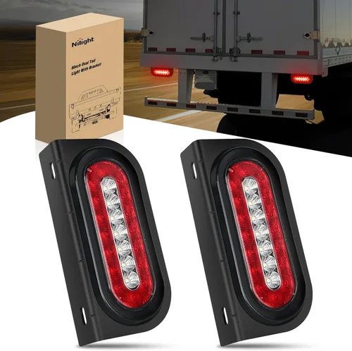 Miniatura 24 de Nilight Barra de luz trasera para remolque con señales de giro, parada y marcha atrás 3 en 1, luces de freno 2 paquetes, 9 pulgadas, 100 LED rojo