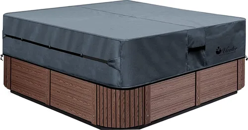 Miniatura 8 de Cubierta redonda para bañera de hidromasaje, impermeable al aire libre (83 x 20 pulgadas), protector de poliéster 600D resistente para bañera