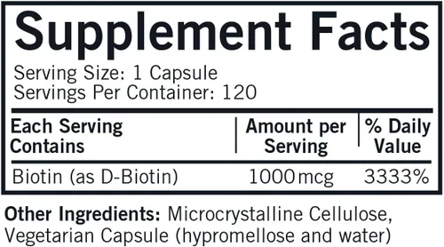 Miniatura 2 de d-Biotin 1000 mcg Cápsulas - Hypo - 120