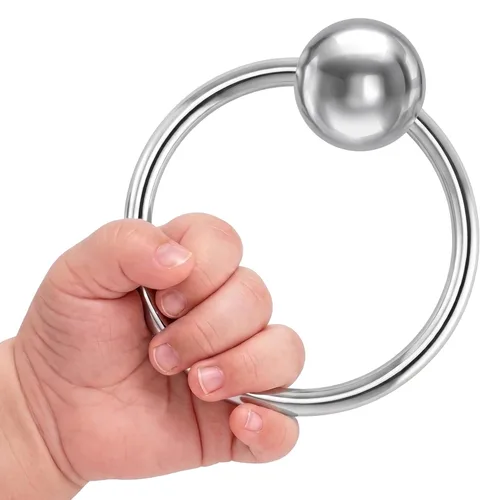 Anillo de plata de ley 925 con sonajero mordedor, regalo para recién nacido, no se deslustra y es duradero, empaquetado en una hermosa caja de regalo