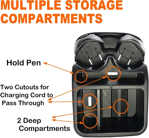 Miniatura 6 de Organizador de Consola de Coche Keyiduid, Organizador de Asiento de Coche con 2 Portavasos Ajustables, Consola Central para Coches, Camiones