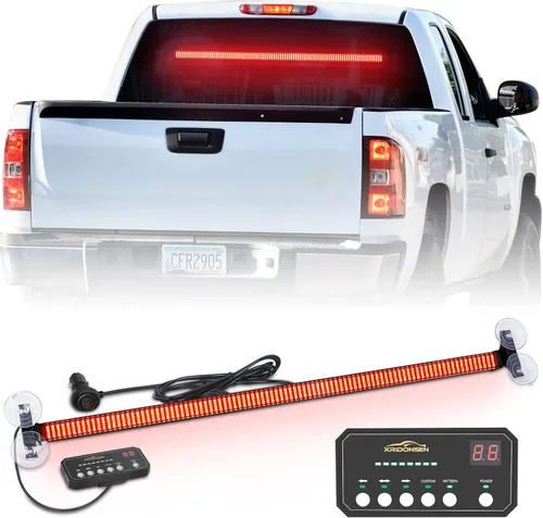 Miniatura 8 de XRIDONSEN Barra de luz de policía de 35 pulgadas para asesor de tráfico, 144 luces LED rojas y azules, luces de policía de emergencia, Rojo/Azul