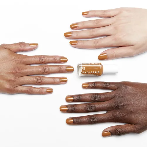 Miniatura 3 de essie expressie - Esmalte de uñas vegano de secado rápido, azafrán en el movimiento, naranja marrón cálido, 0.33 onzas. 04 SAFFR-EN MOVIMIENTO