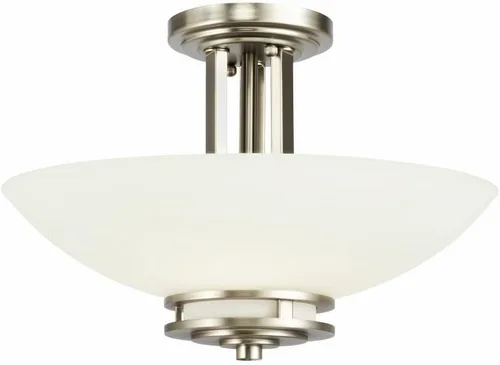 Miniatura 5 de Kichler Hendrik 15" 2 luces semi empotradas con cristal grabado de color ámbar claro Olde Bronze®