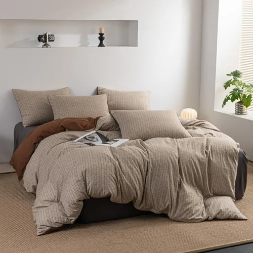 Miniatura 8 de INFLAG Funda de edredón tamaño individual, juego de ropa de cama a rayas de 3 piezas, 100% microfibra de lujo, suave, 1 funda de edredón de 66 x 90