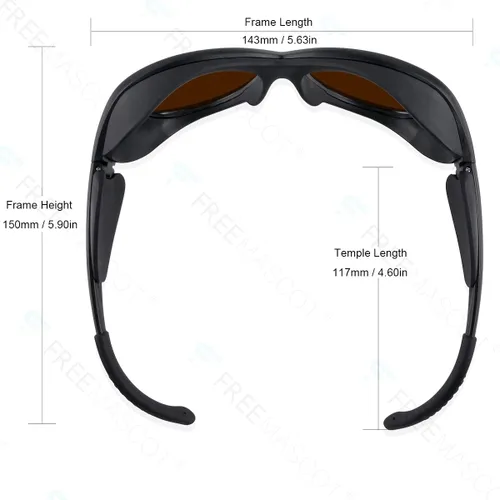 Miniatura 3 de FreeMascot Gafas de seguridad láser profesionales OD 6+ 190nm-550nm/800nm-1700nm de longitud de onda